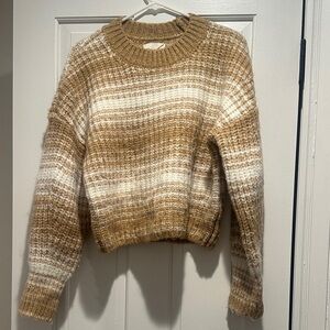 Abercrombie & Fitch Tan and Cream Women's Sweater​​​